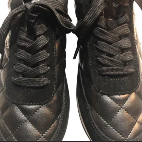 Michael Kors Black quilted lace up sneakers 5 1/2 - Picture 1 of 9